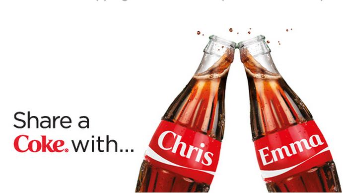 Coca Cola "share a Coke" campaign.